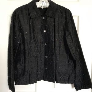 Chico’s Design embellished raw silk jacket